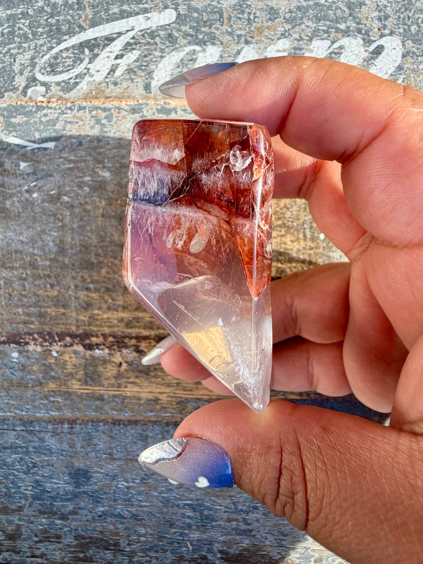 Gorgeous Fire Quartz Freeform Half Polish | Opt 23