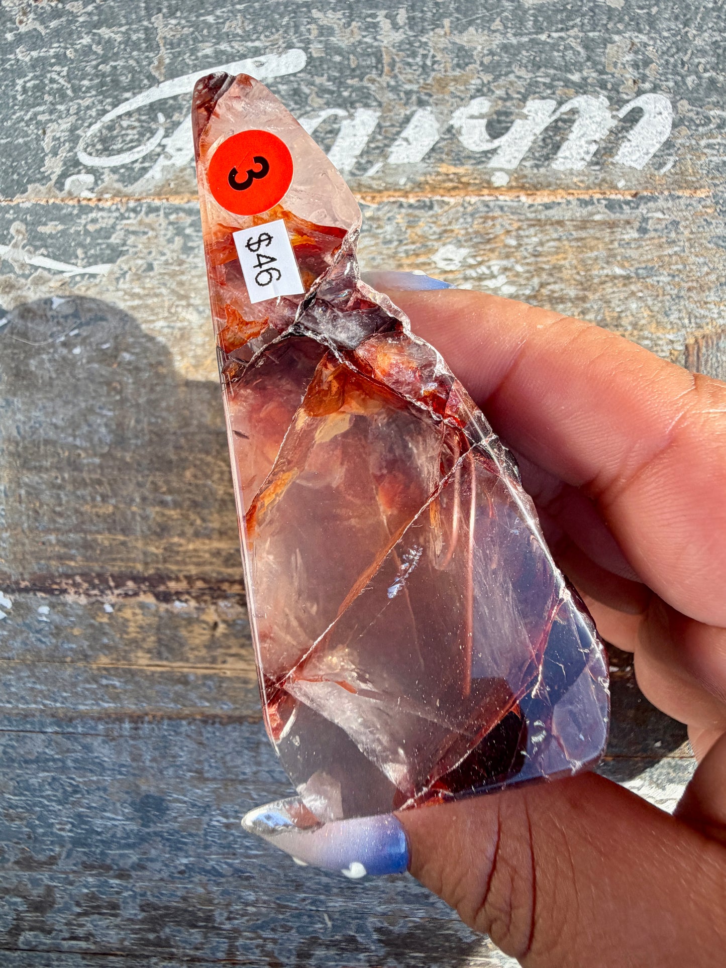 Gorgeous Fire Quartz Freeform Half Polish | Opt 3
