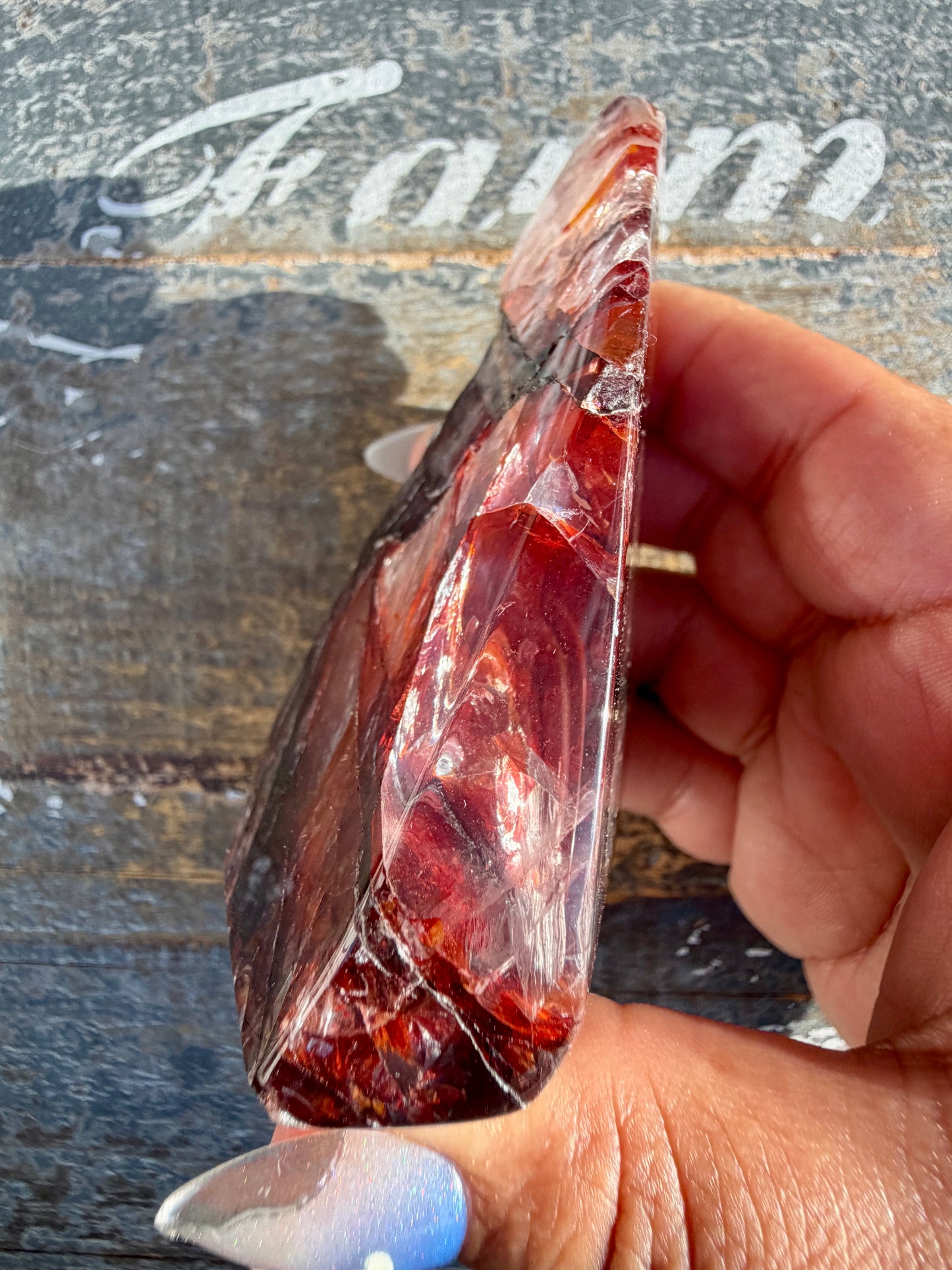 Gorgeous Fire Quartz Freeform Half Polish | Opt 3