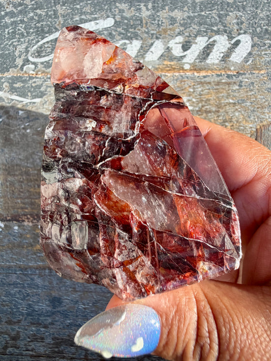 Gorgeous Fire Quartz Freeform Half Polish | Opt 3
