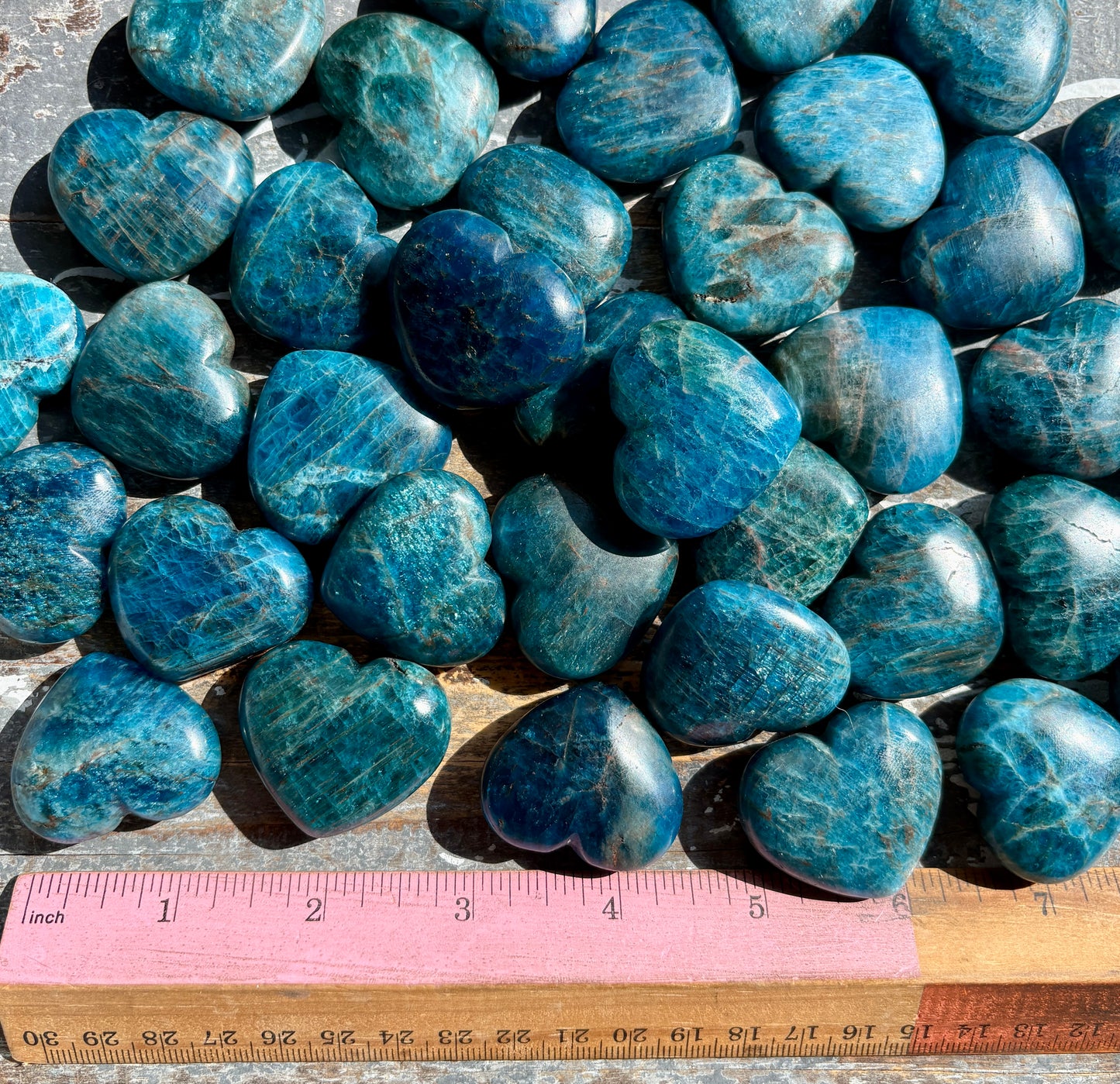 One (1) Blue Apatite Mini Heart | Intuitley Chosen