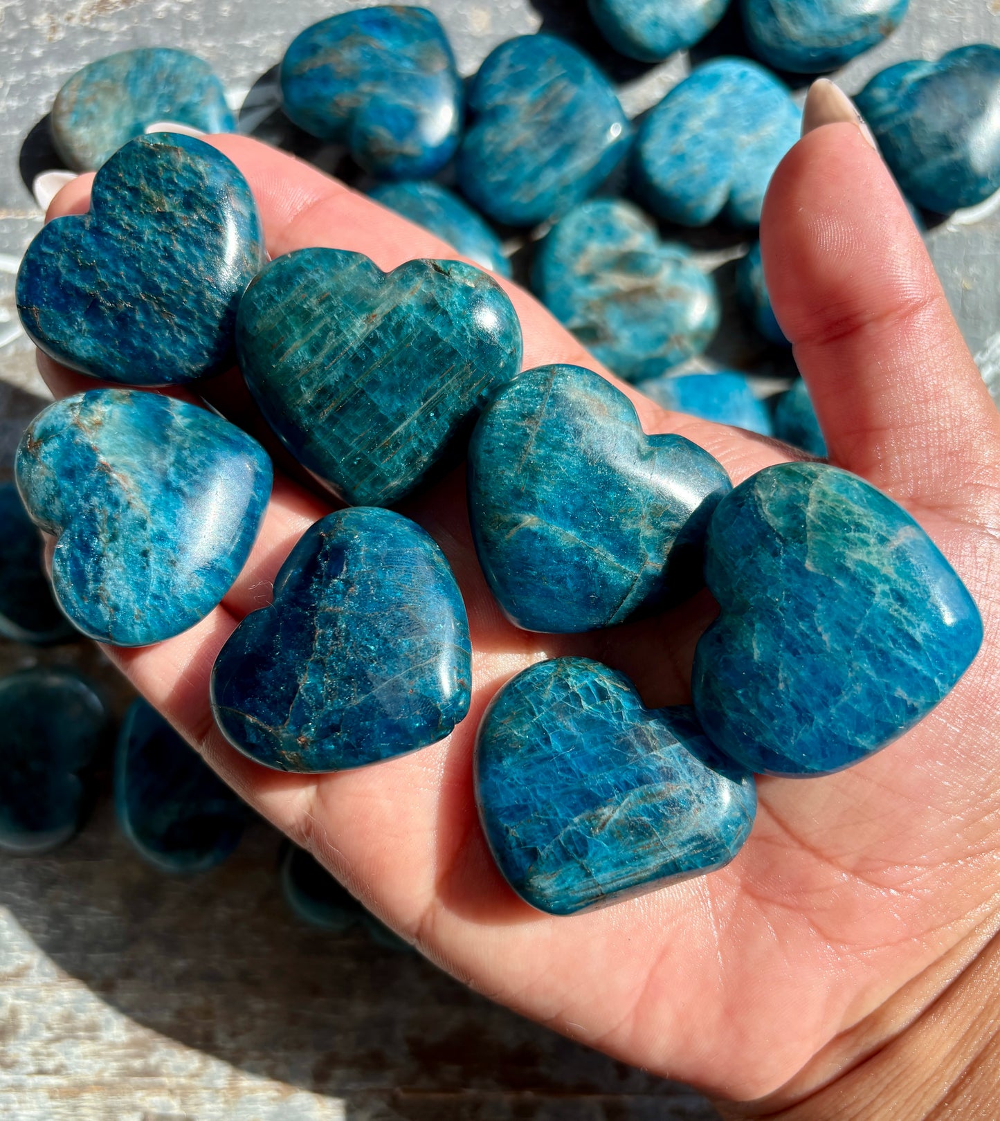 One (1) Blue Apatite Mini Heart | Intuitley Chosen