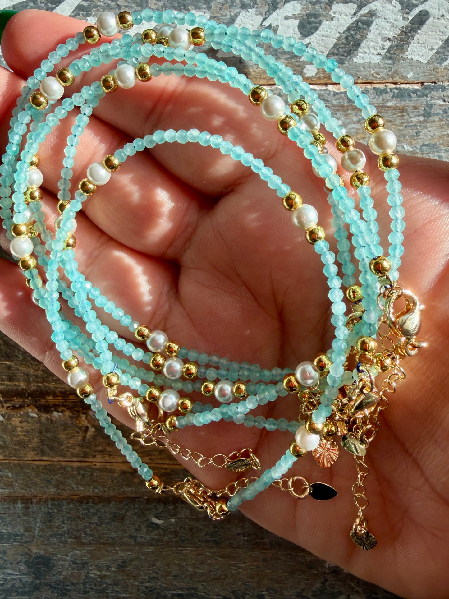 One (1) Gorgeous Amazonite Adjustable Anklet