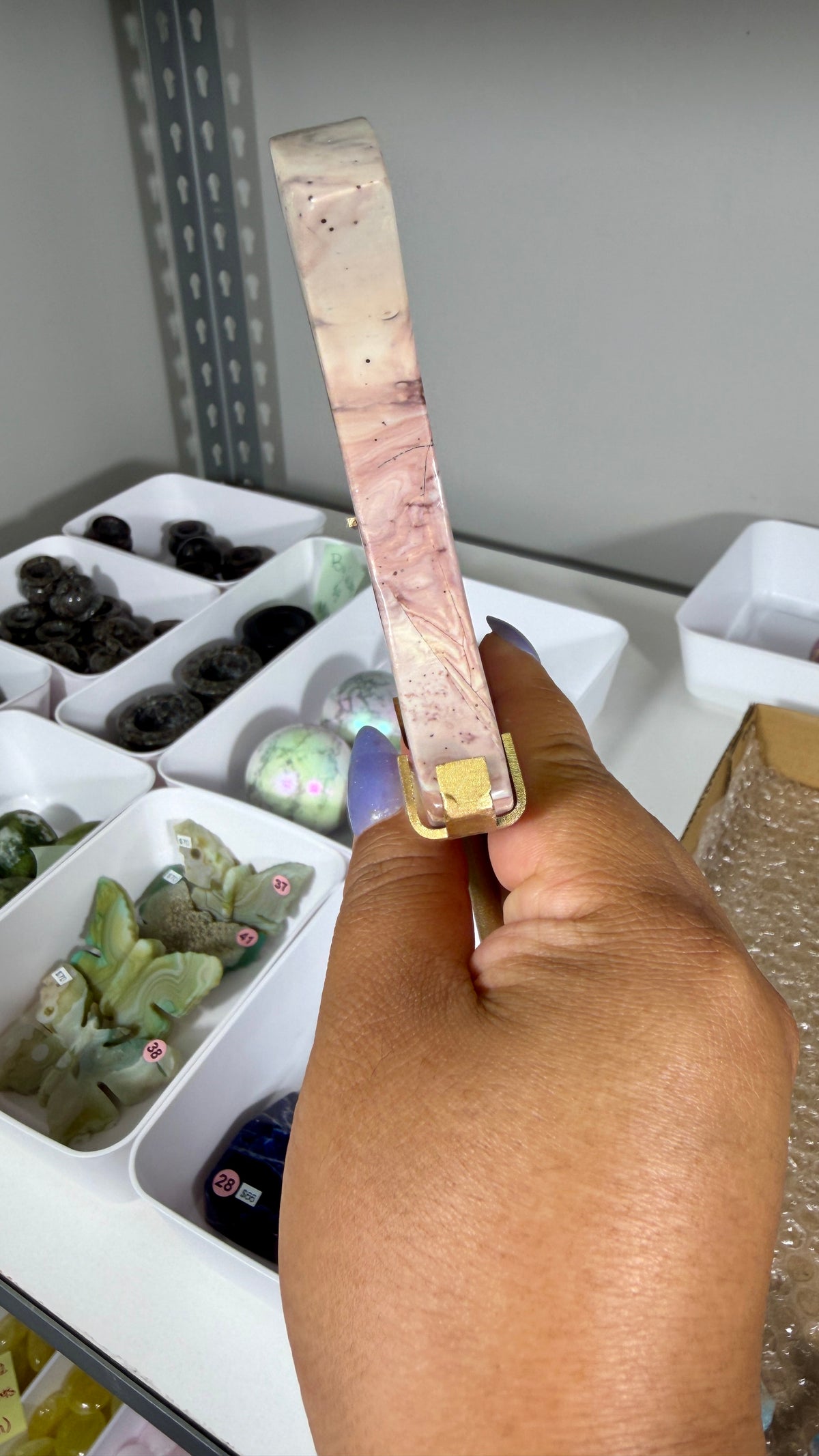 Gorgeous Picture Jasper Moon on Stand | Opt 25