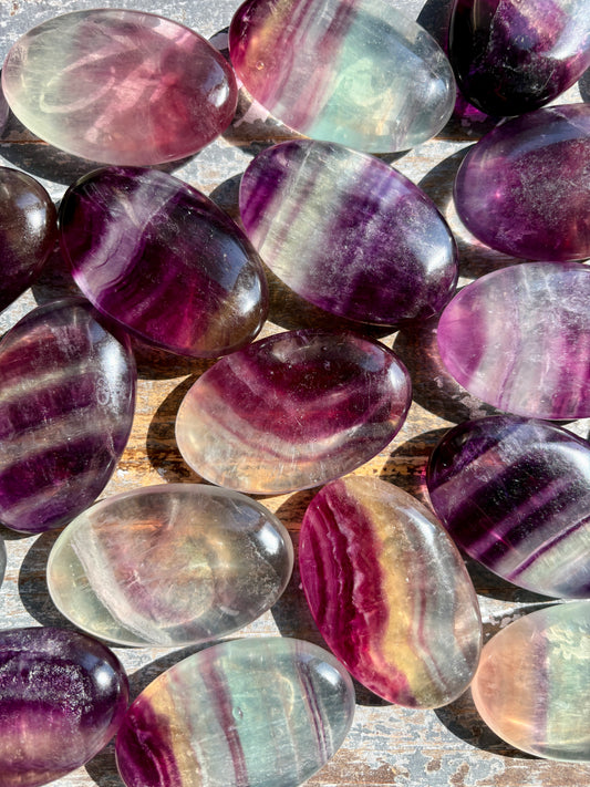 One (1) Candy Fluorite Stone Palm Stone | Intuitively Chosen