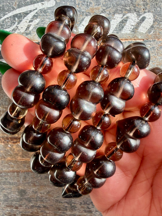 One (1) Ice Obsidian Heart Bracelet | 6.5" Wrist | 13mm