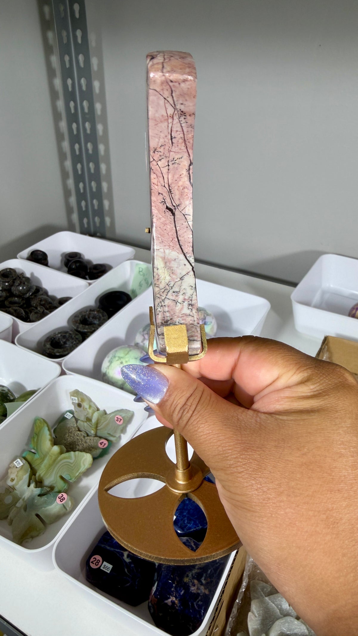 Gorgeous Picture Jasper Moon on Stand | Opt 20