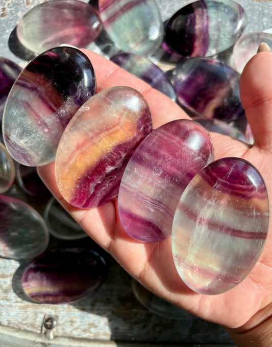 One (1) Candy Fluorite Stone Palm Stone | Intuitively Chosen