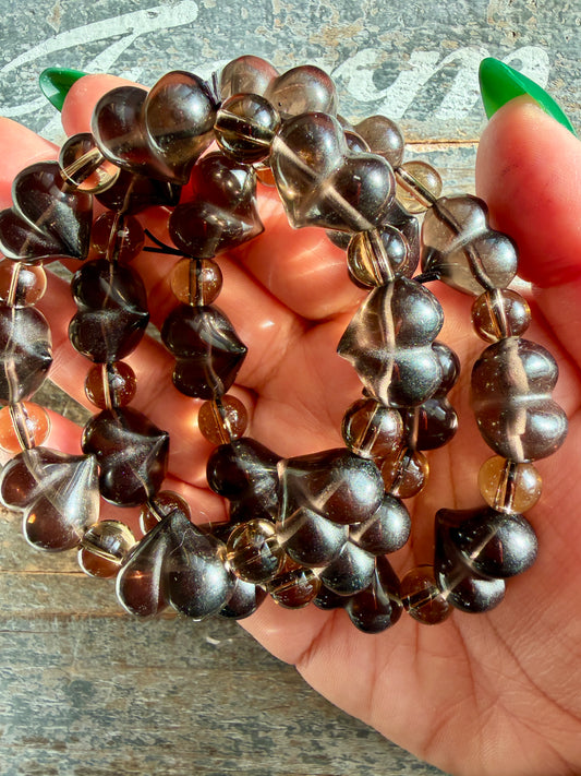 One (1) Ice Obsidian Heart Bracelet | 6.5" Wrist | 13mm