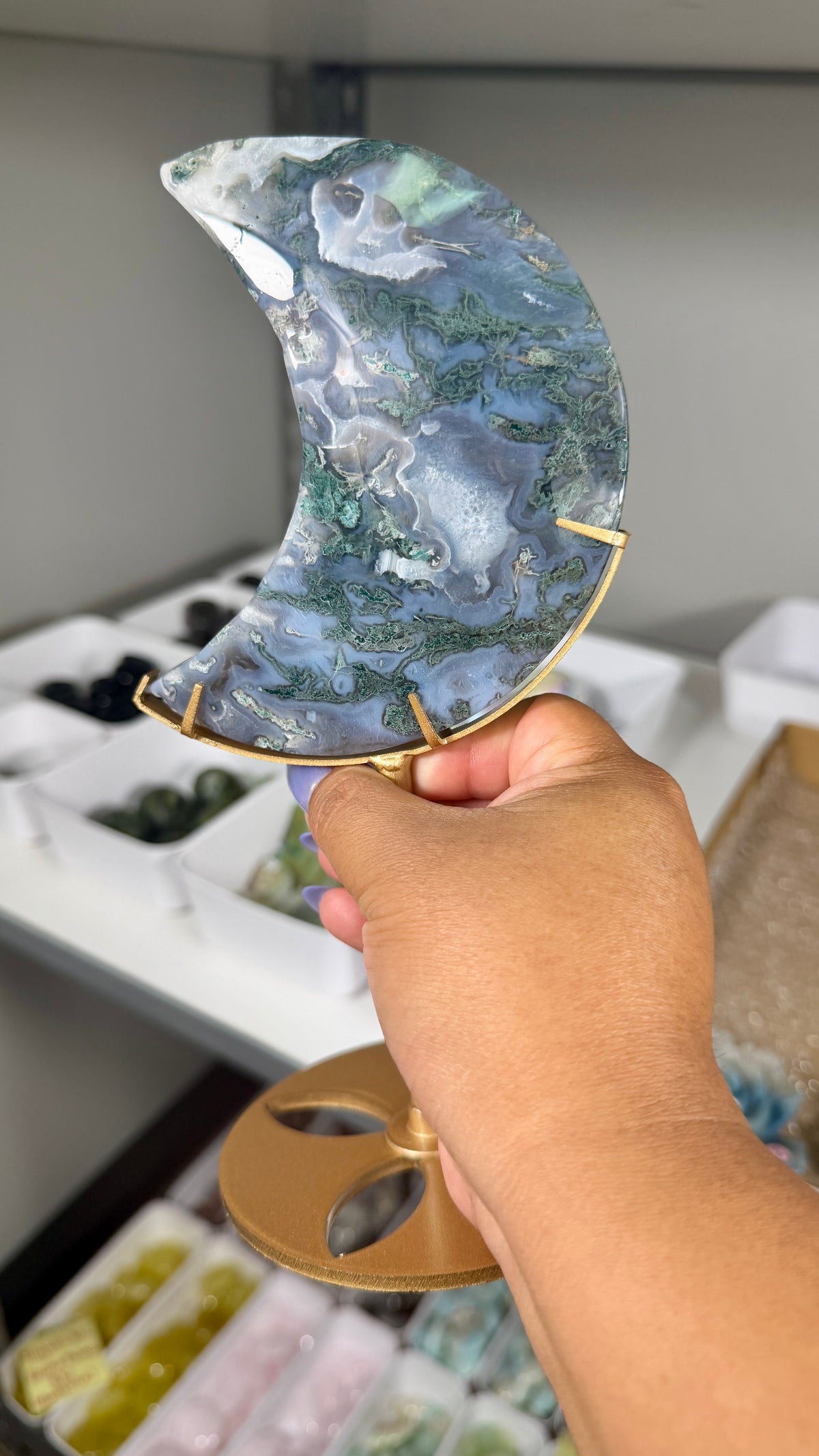 Gorgeous Moss Agate Moon | Opt 80