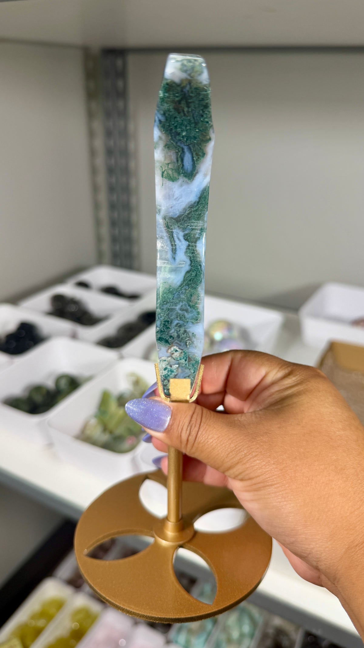 Gorgeous Moss Agate Moon | Opt 77
