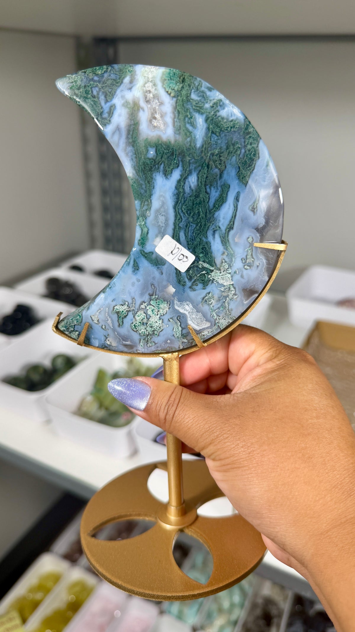 Gorgeous Moss Agate Moon | Opt 77