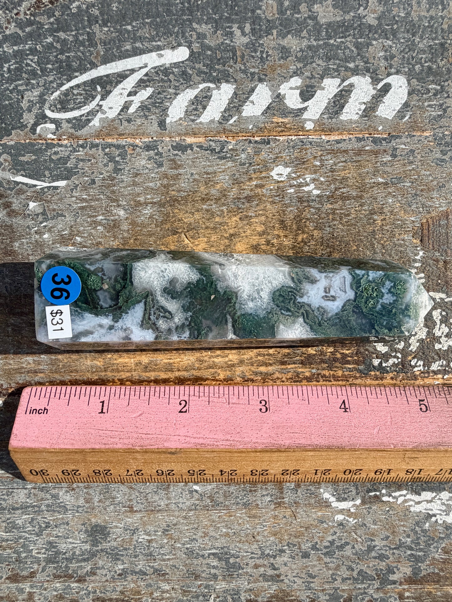 Gorgeous Druzy Moss Agate Tower | Opt 36