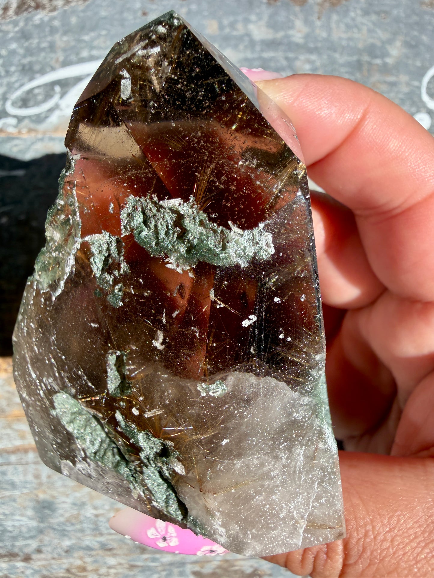 Gorgeous Himalayan Quartz with Chlorite & Rutile | India | Opt 8