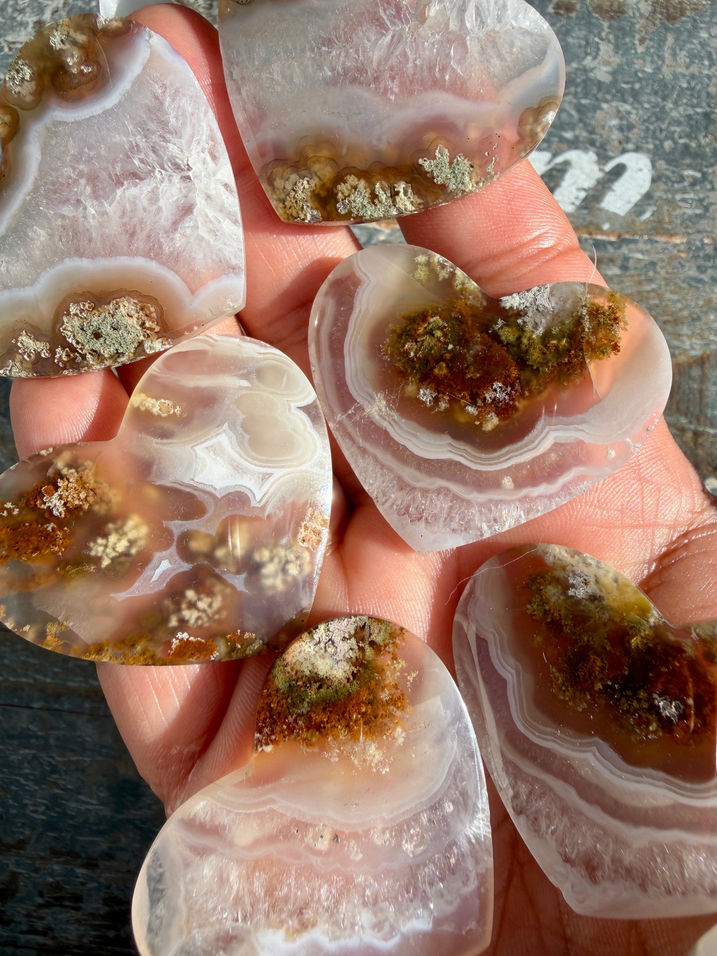 One (1) Gorgeous Scenic Moss Agate Heart (flat back) | Indonesia | Intuitively Chosen
