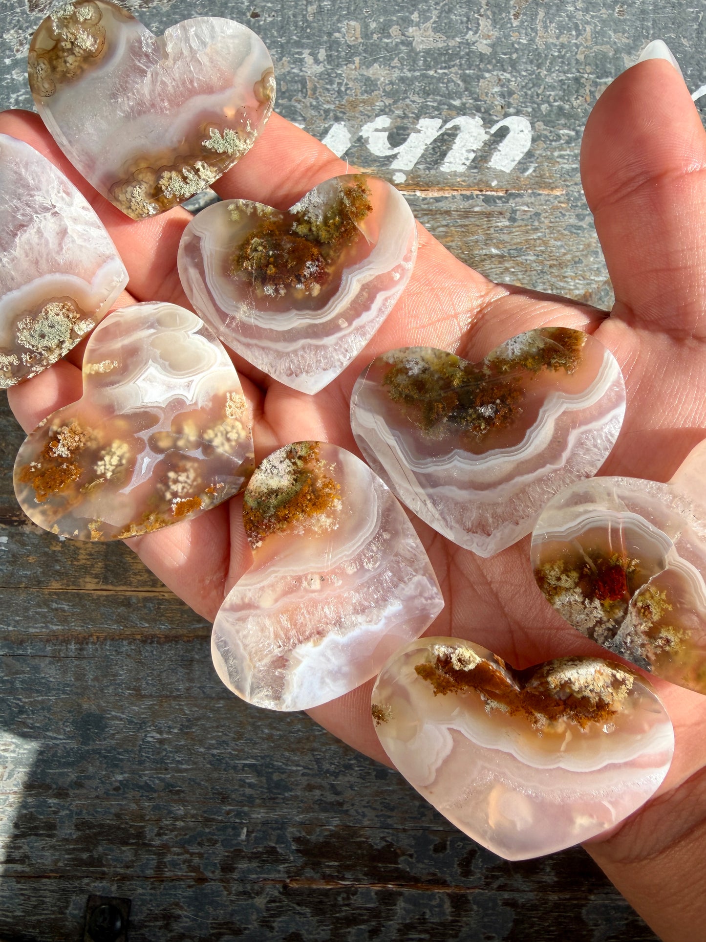 One (1) Gorgeous Scenic Moss Agate Heart (flat back) | Indonesia | Intuitively Chosen