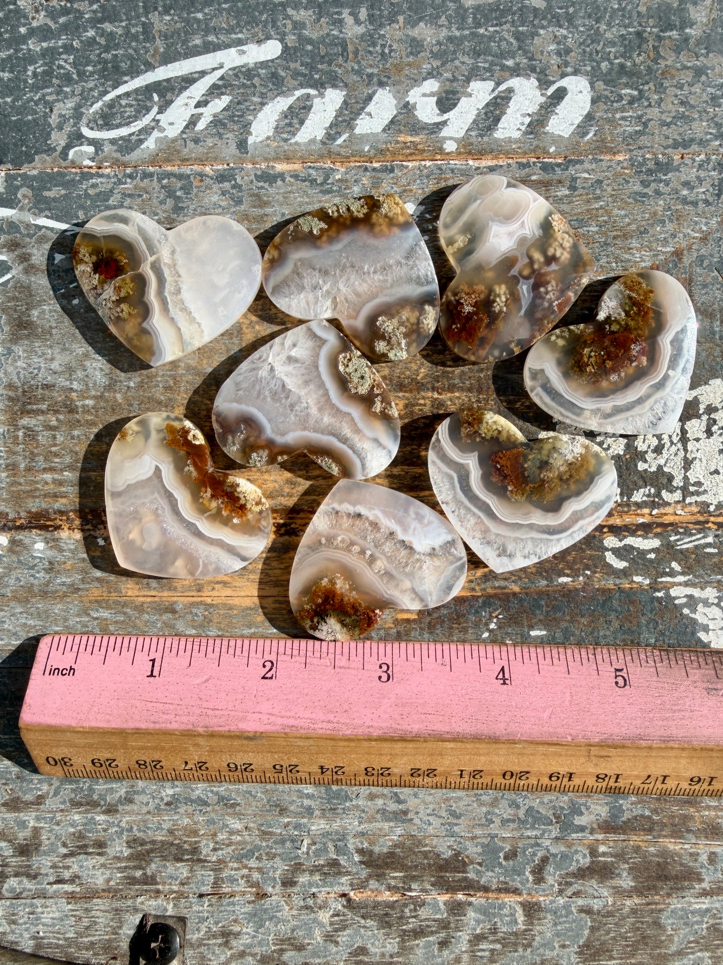 One (1) Gorgeous Scenic Moss Agate Heart (flat back) | Indonesia | Intuitively Chosen