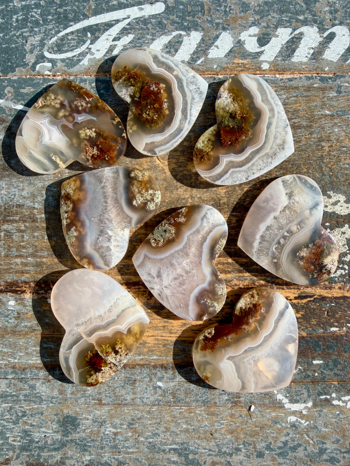 One (1) Gorgeous Scenic Moss Agate Heart (flat back) | Indonesia | Intuitively Chosen