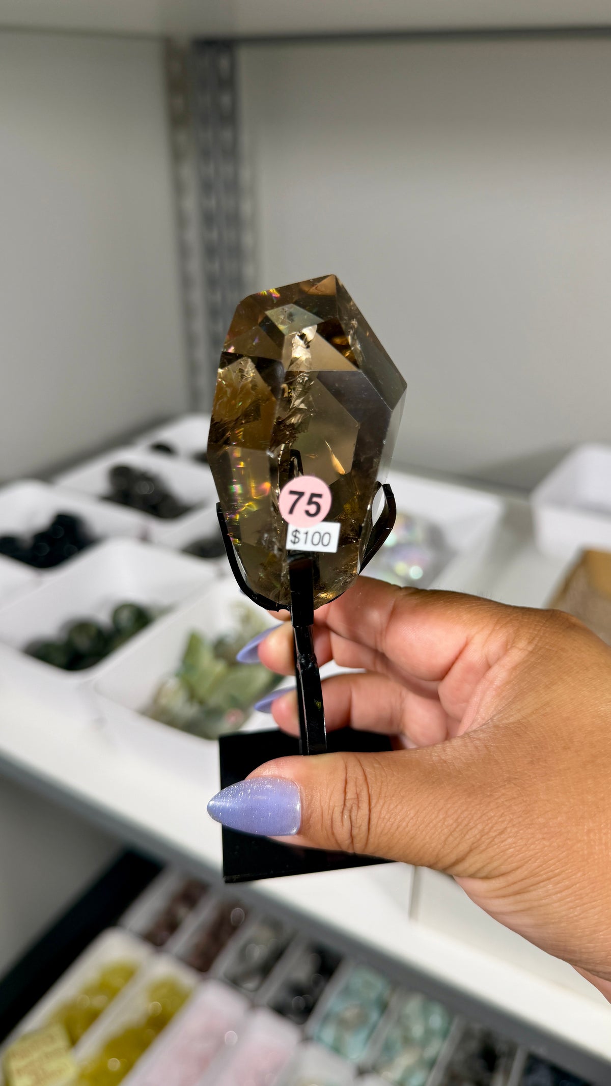 Gorgeous High Quality Smokey Quartz Freeform with Stand | Brazil | Opt 75