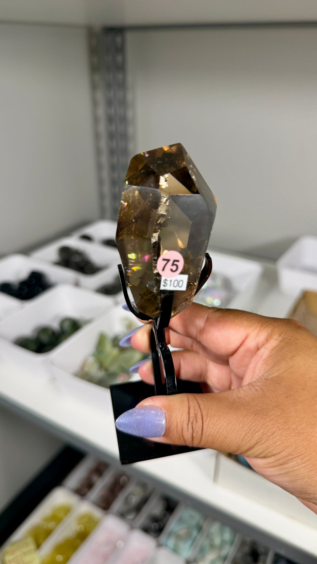 Gorgeous High Quality Smokey Quartz Freeform with Stand | Brazil | Opt 75