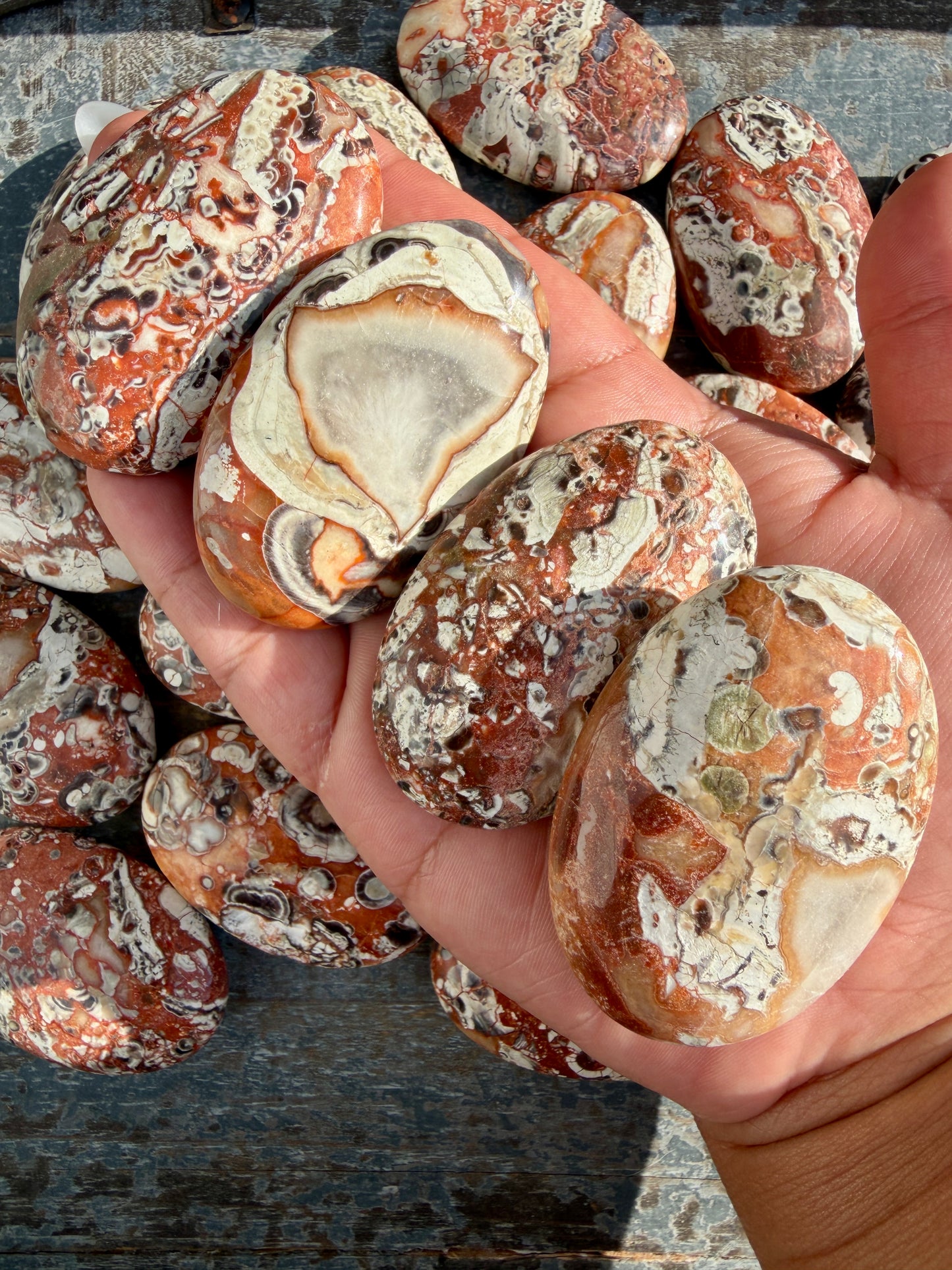 One (1) Money Agate Palmstone | Intuitively Chosen