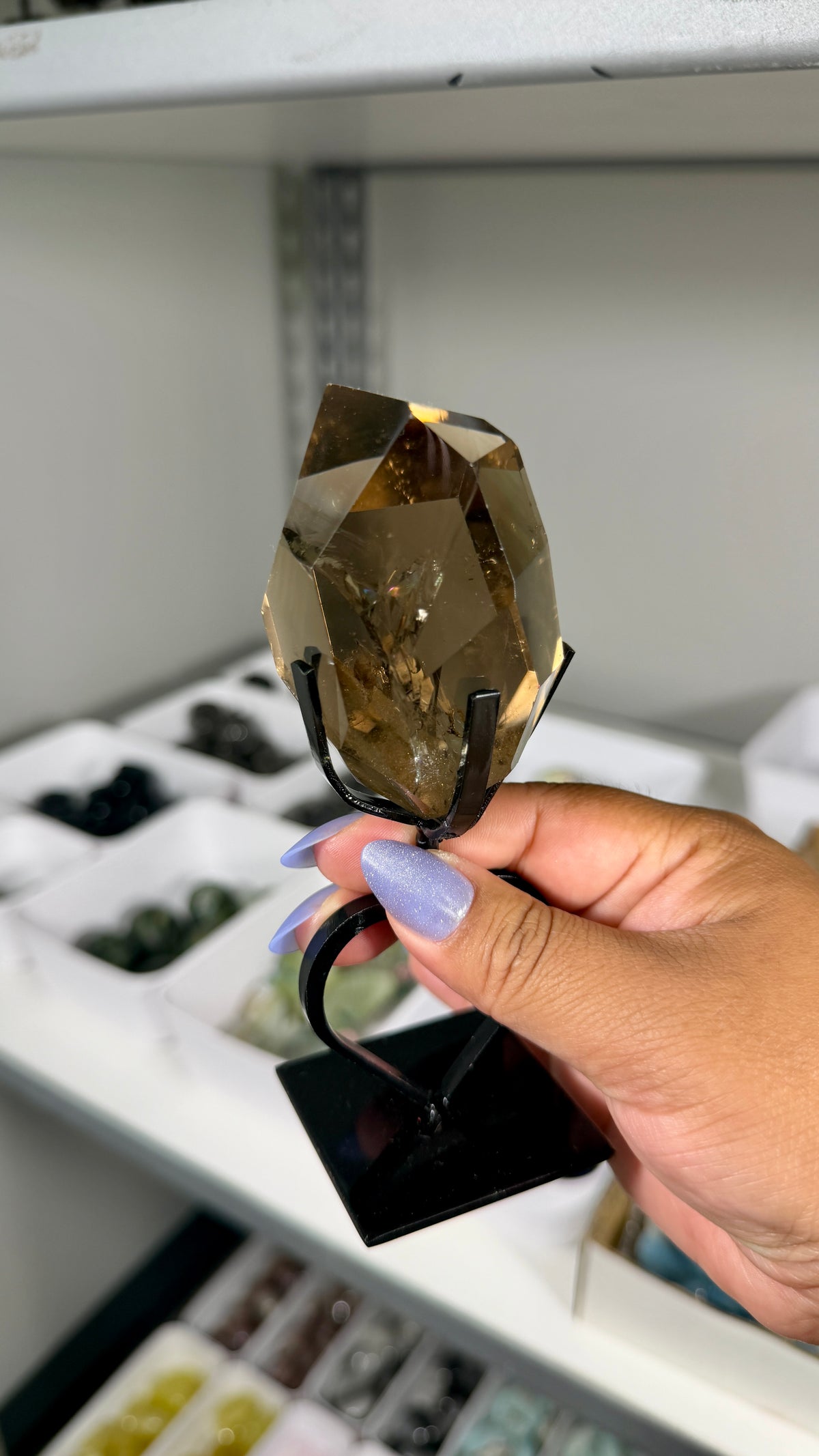 Gorgeous High Quality Smokey Quartz Freeform with Stand | Brazil | Opt 75