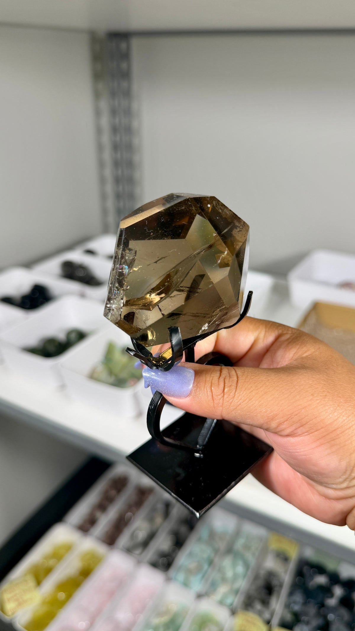 Gorgeous High Quality Smokey Quartz Freeform with Stand | Brazil | Opt 76