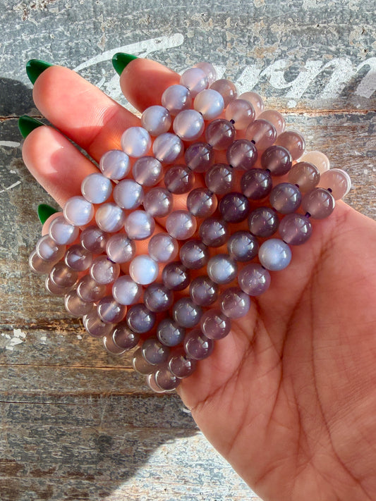 One (1) Purple Smokey Chalcedony | Wrist Size: 6.5" | 8mm
