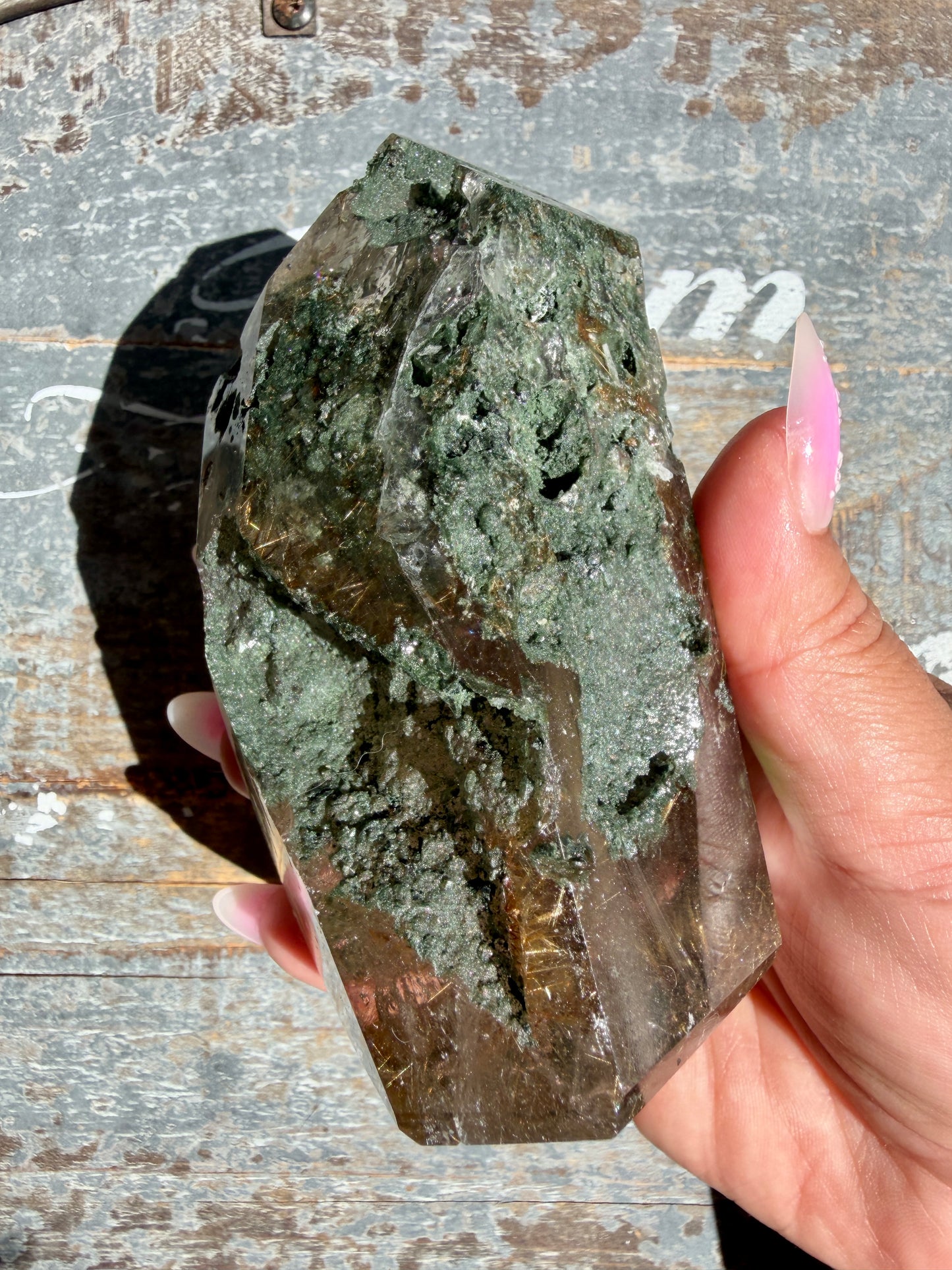 Gorgeous Himalayan Quartz with Chlorite & Rutile | India | Opt 4