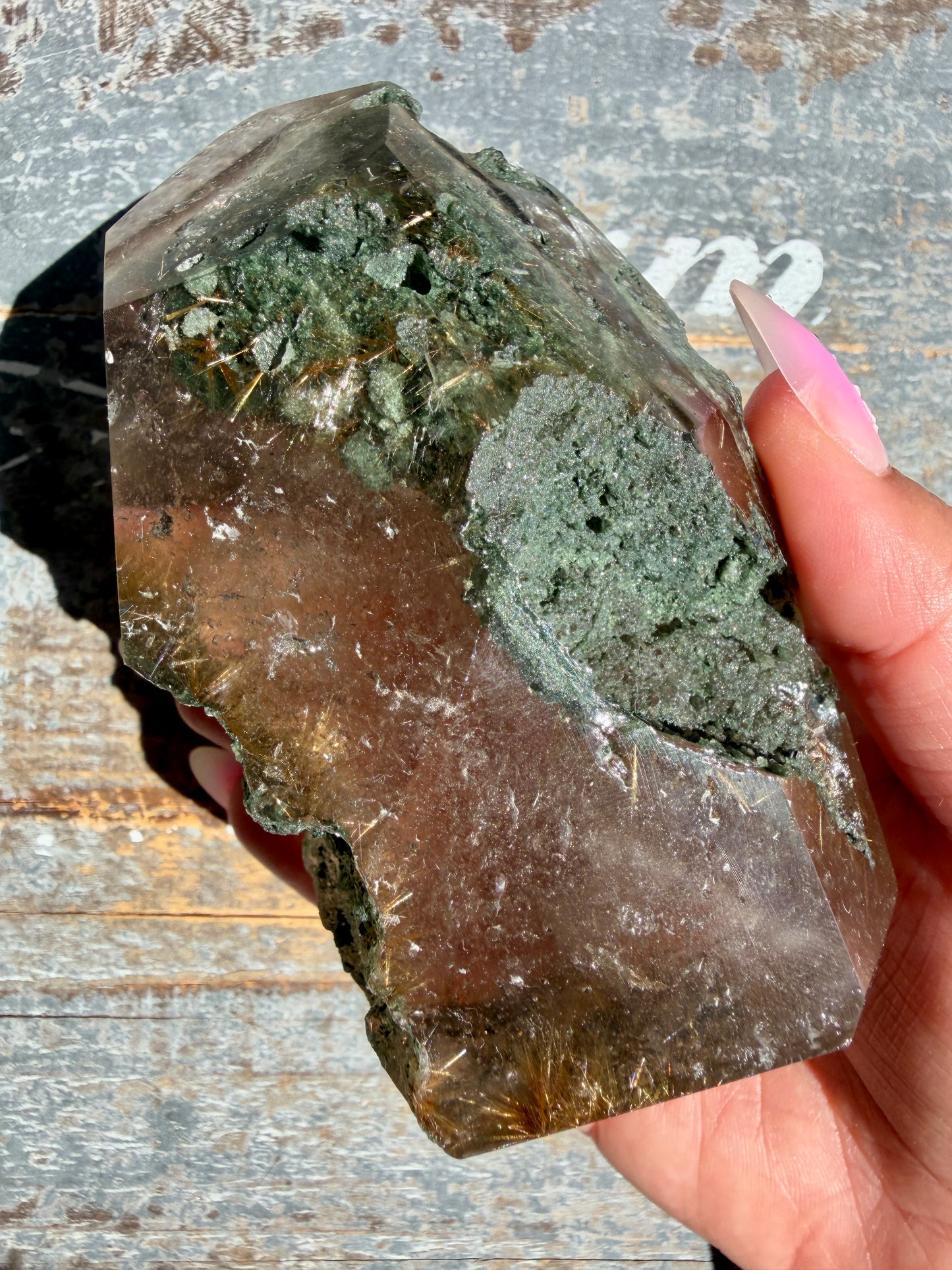 Gorgeous Himalayan Quartz with Chlorite & Rutile | India | Opt 4