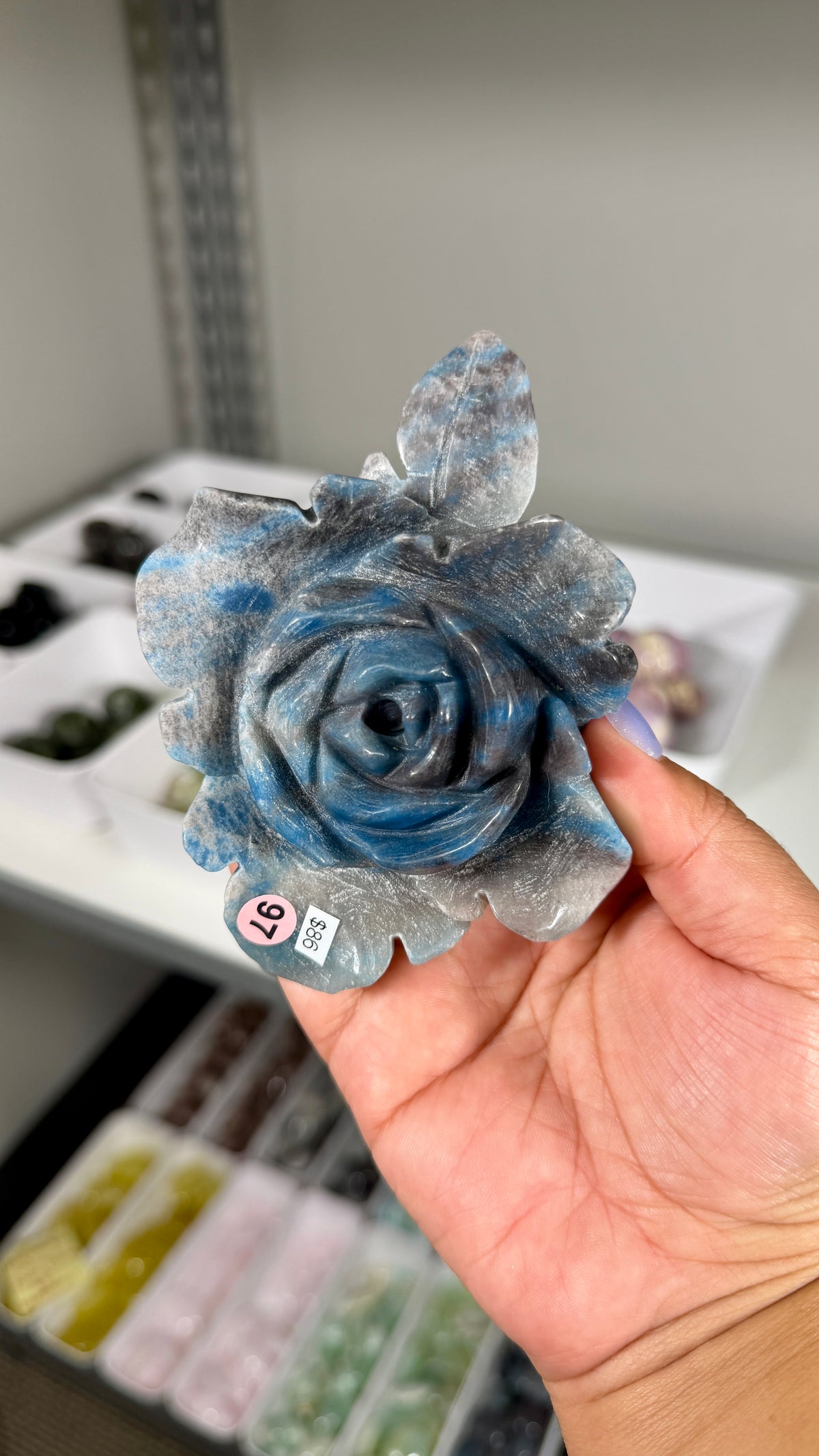 Gorgeous Hand Carved Trolleite Flower | Opt 97 (Discounted due to polish - 50% off)