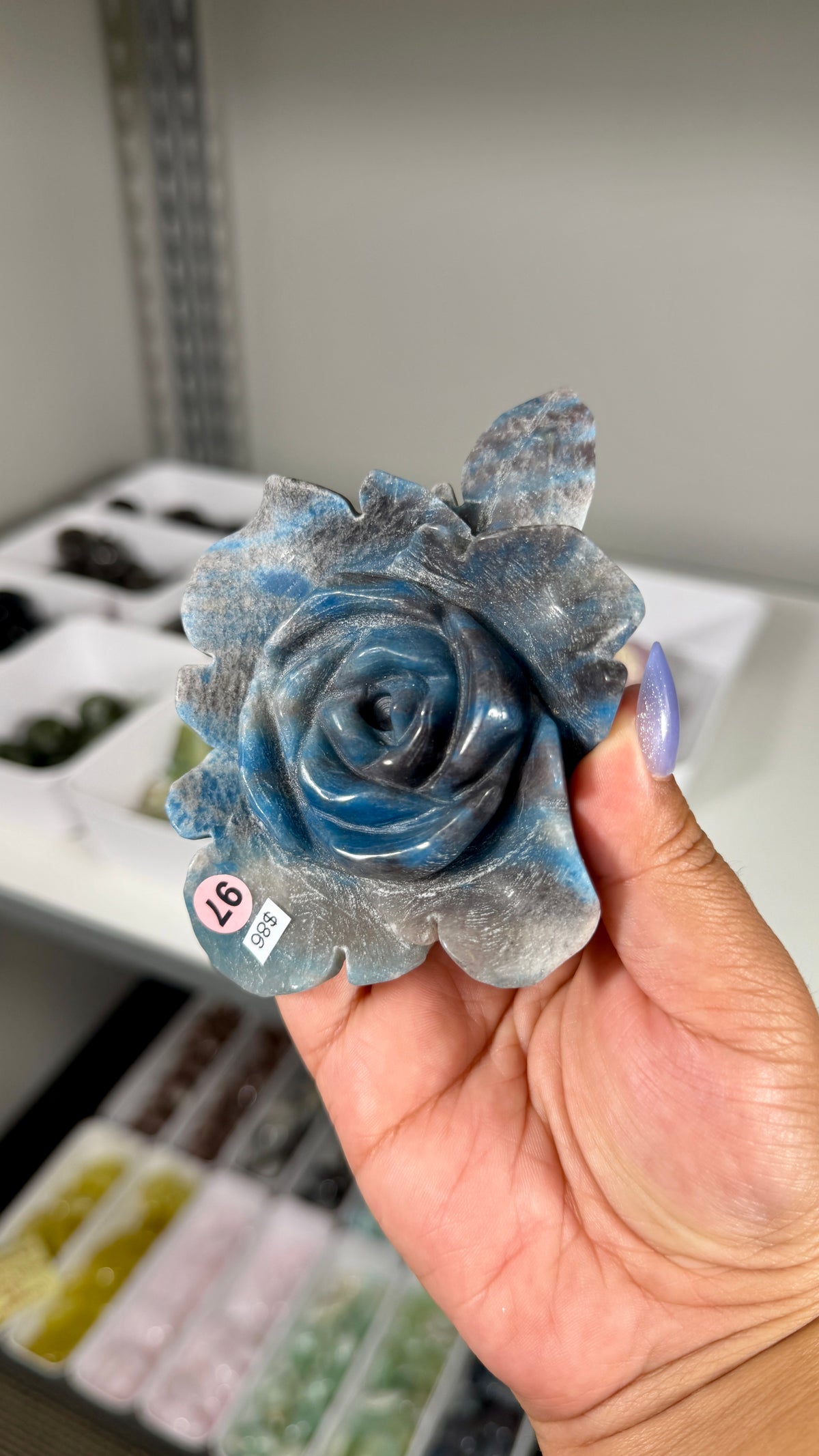 Gorgeous Hand Carved Trolleite Flower | Opt 97 (Discounted due to polish - 50% off)