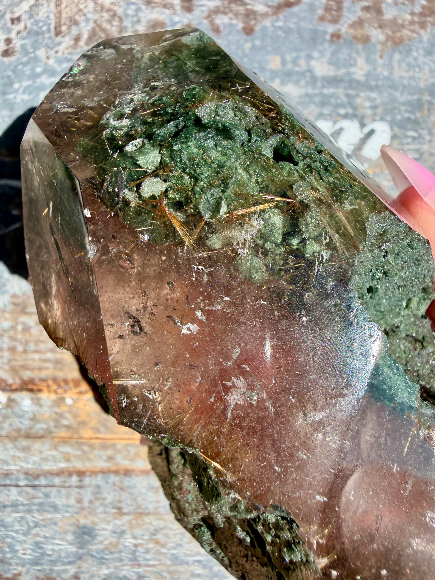 Gorgeous Himalayan Quartz with Chlorite & Rutile | India | Opt 4