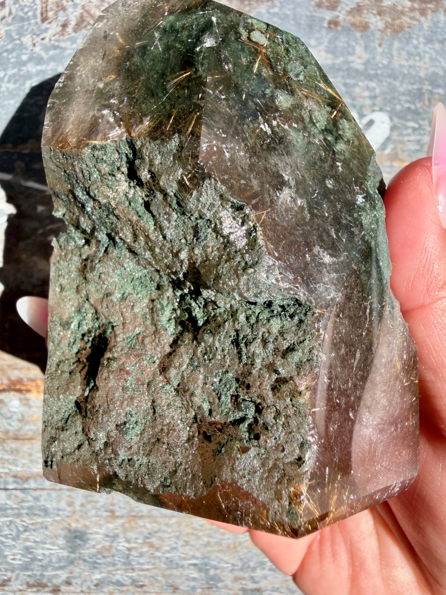 Gorgeous Himalayan Quartz with Chlorite & Rutile | India | Opt 4
