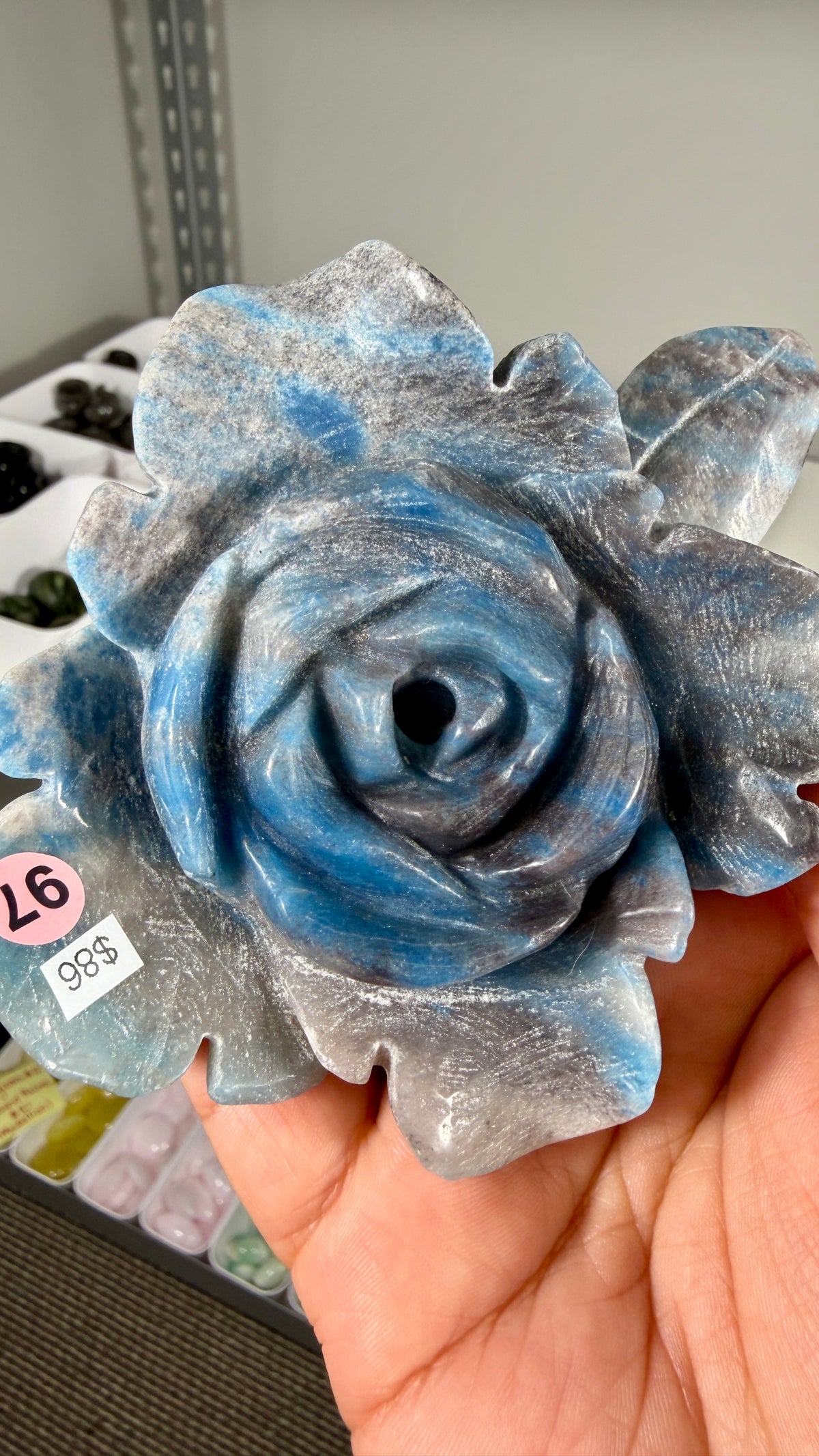 Gorgeous Hand Carved Trolleite Flower | Opt 97 (Discounted due to polish - 50% off)