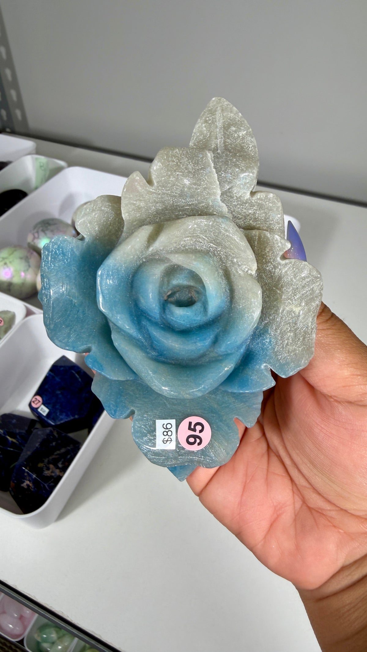 Gorgeous Hand Carved Trolleite Flower | Opt 95 (Discounted due to polish - 50% off)
