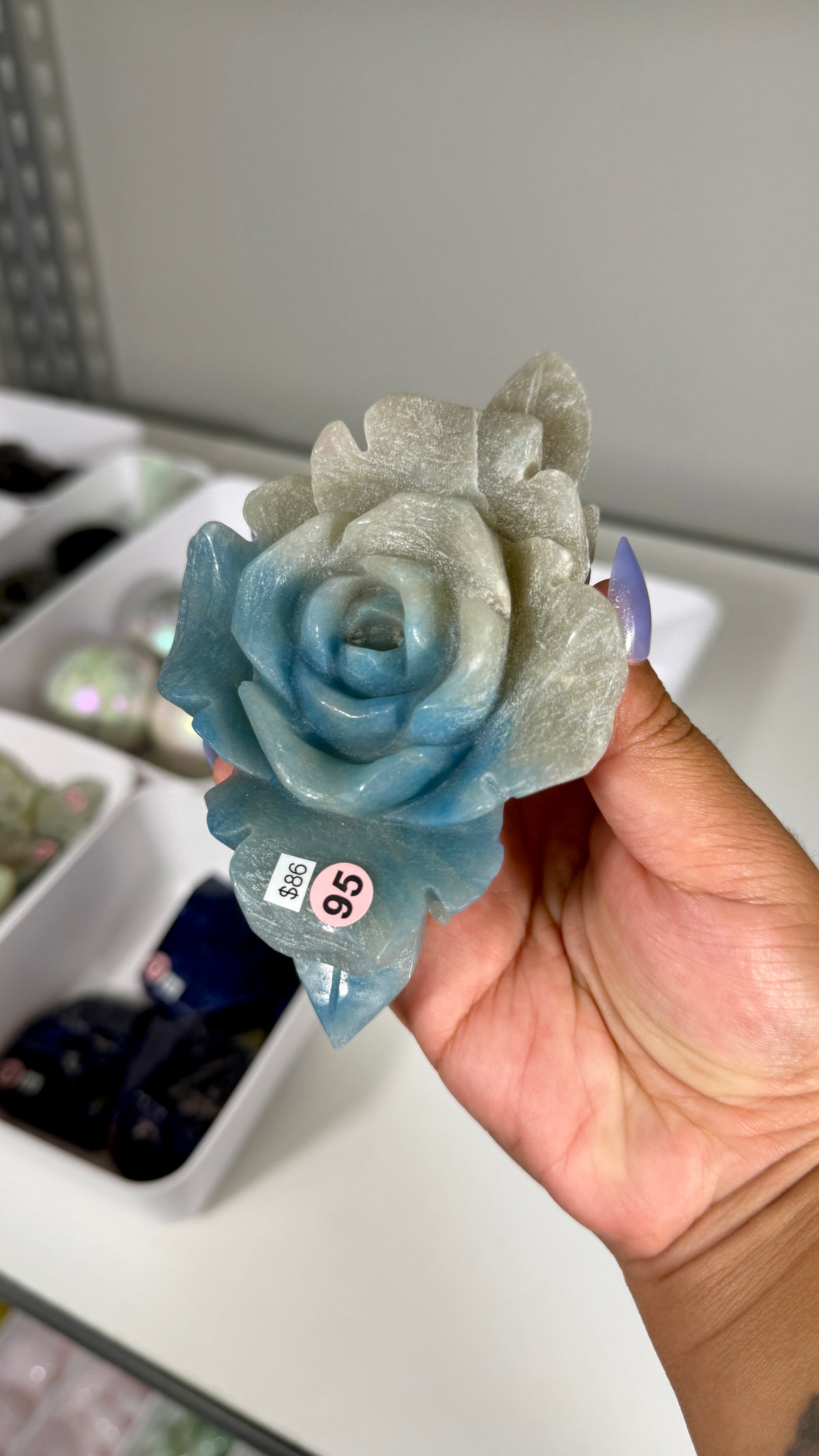 Gorgeous Hand Carved Trolleite Flower | Opt 95 (Discounted due to polish - 50% off)