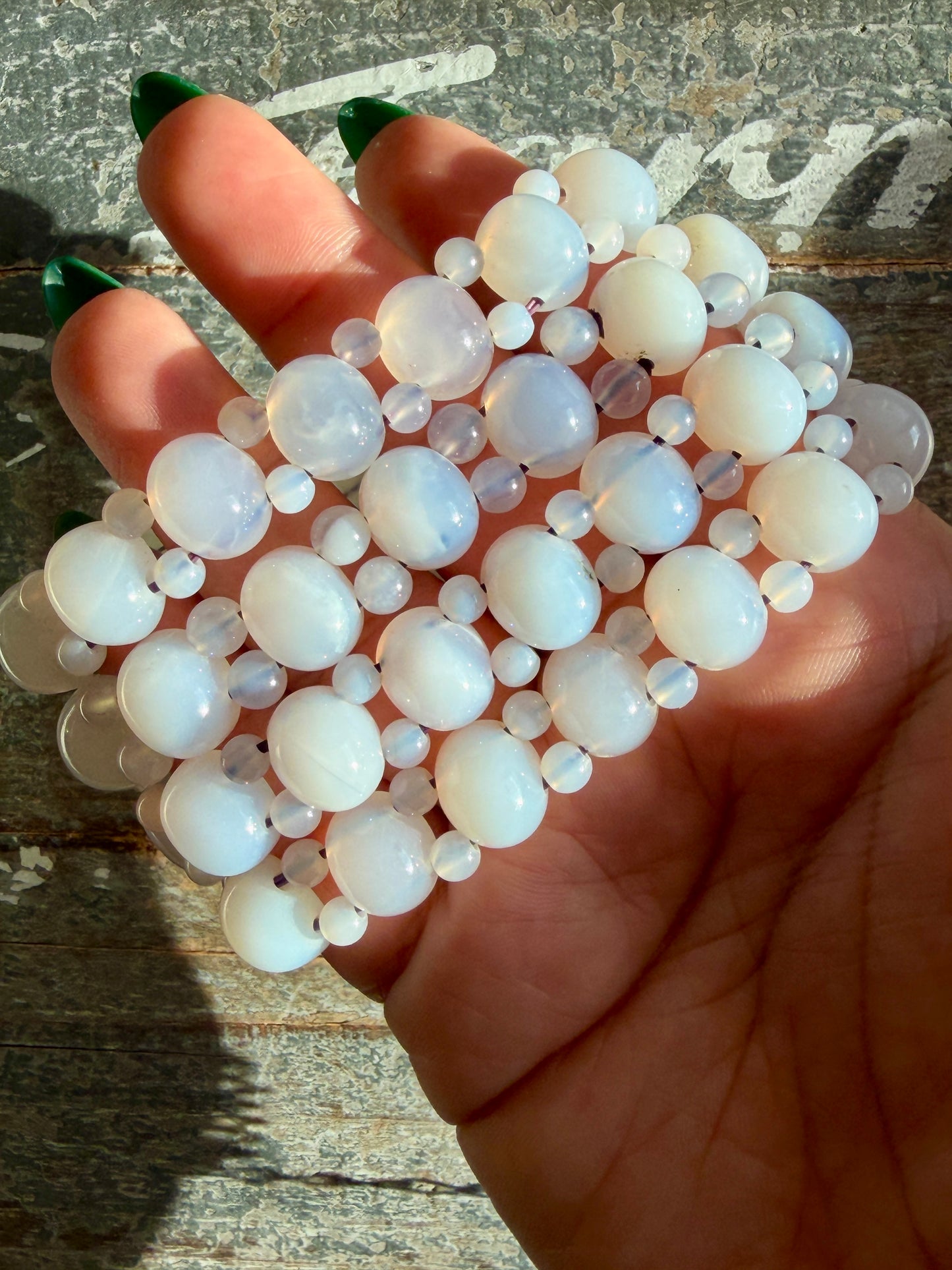 One (1) Pale Blue Chalcedony Bracelet | Wrist Size: 6.5" | 12mm