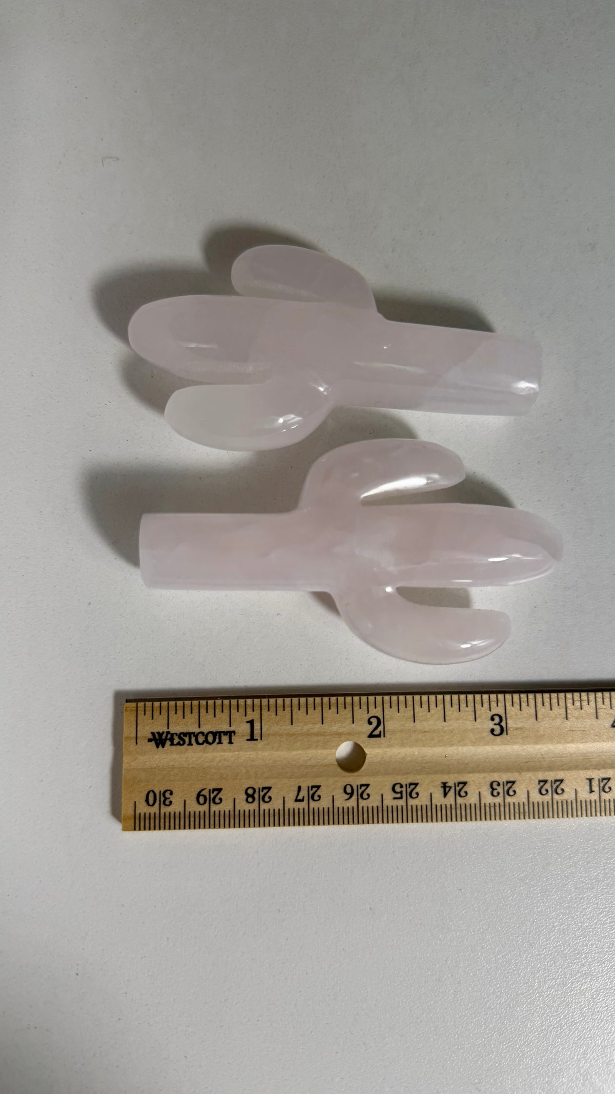 One (1) Pink Mangano Calcite Cactus Carving (UV reactive) | Intuitively Chosen