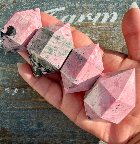 One (1) Pink Peruvian Rhodonite Mini Chunky Wand | Intuitively Chosen