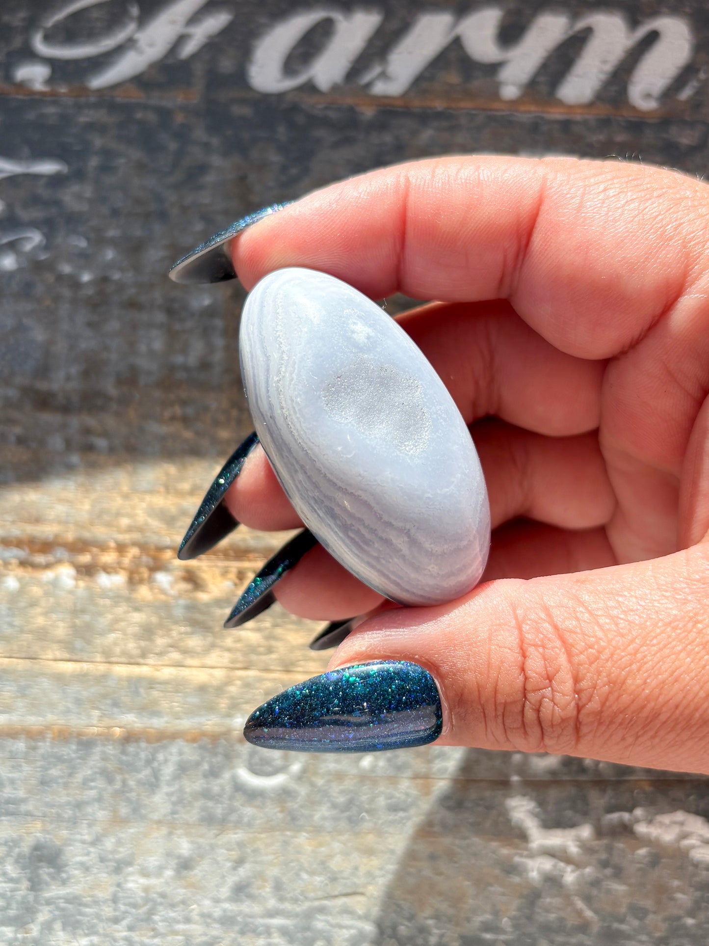 Gorgeous Blue Lace Agate Shiva Hand Carved in India | L