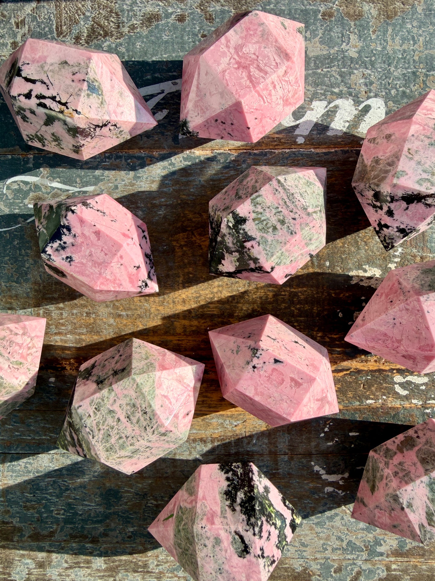One (1) Pink Peruvian Rhodonite Mini Chunky Wand | Intuitively Chosen