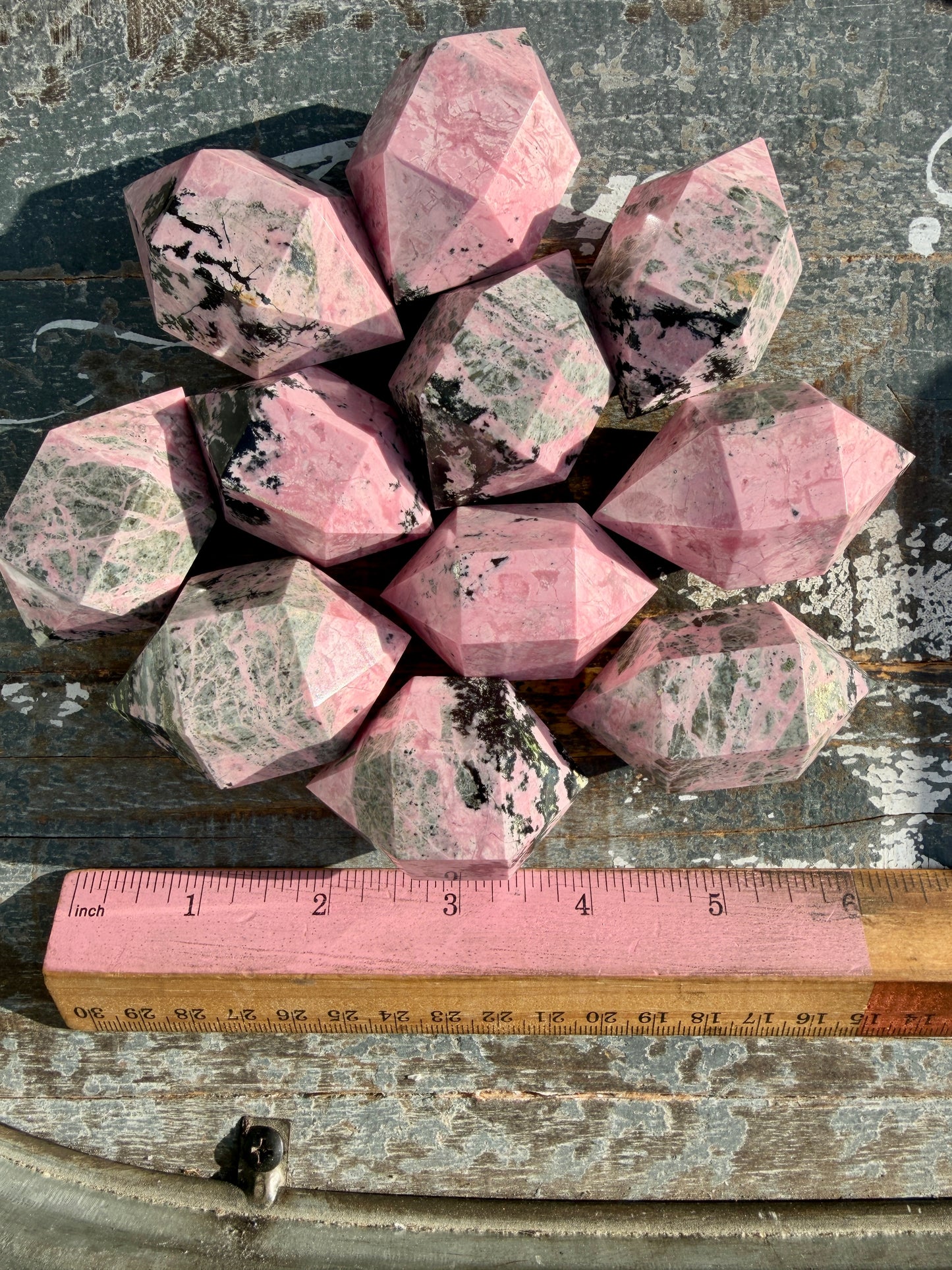 One (1) Pink Peruvian Rhodonite Mini Chunky Wand | Intuitively Chosen