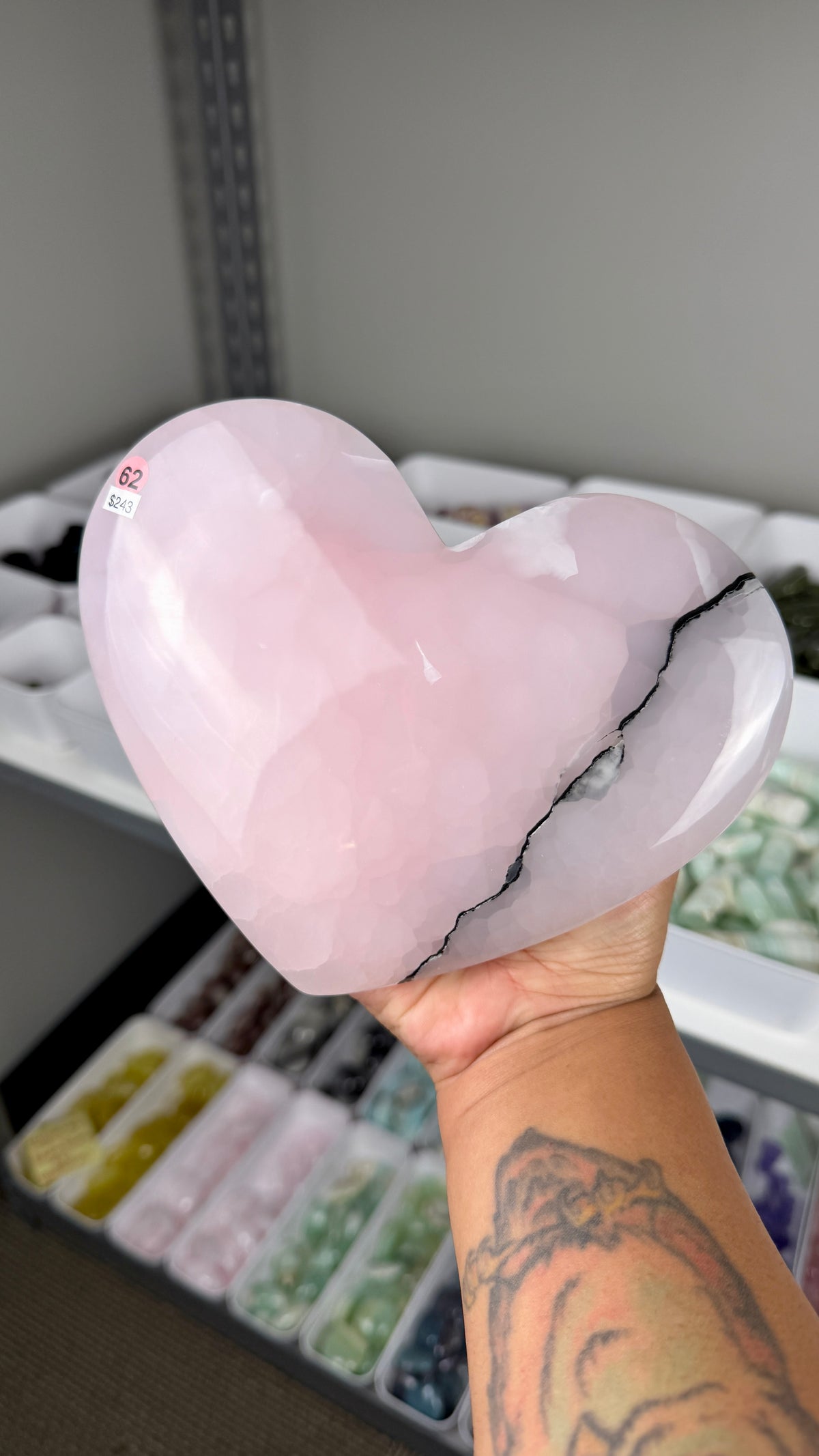 Gorgeous XL Smokey Pink Mango Heart (UV Reactive) | Opt 62