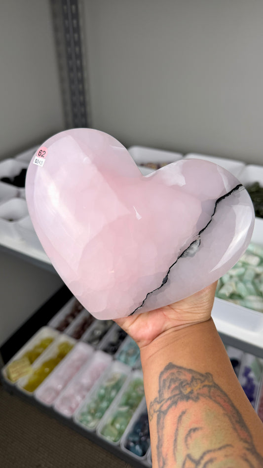 Gorgeous XL Smokey Pink Mangano Heart (UV Reactive) | Opt 62