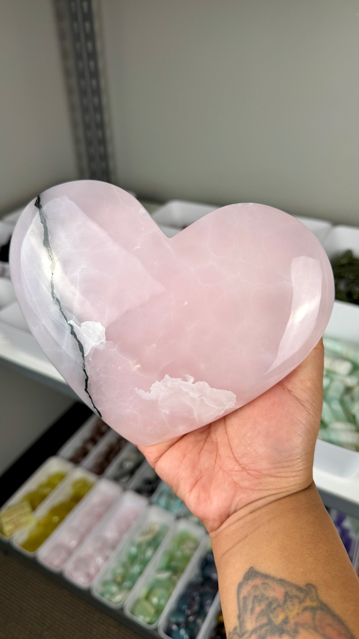 Gorgeous XL Smokey Pink Mango Heart (UV Reactive) | Opt 62