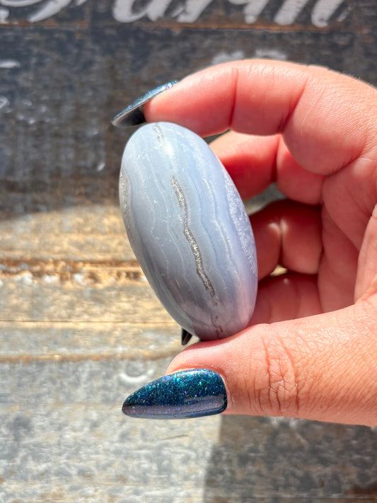 Gorgeous Blue Lace Agate Shiva Hand Carved in India | B