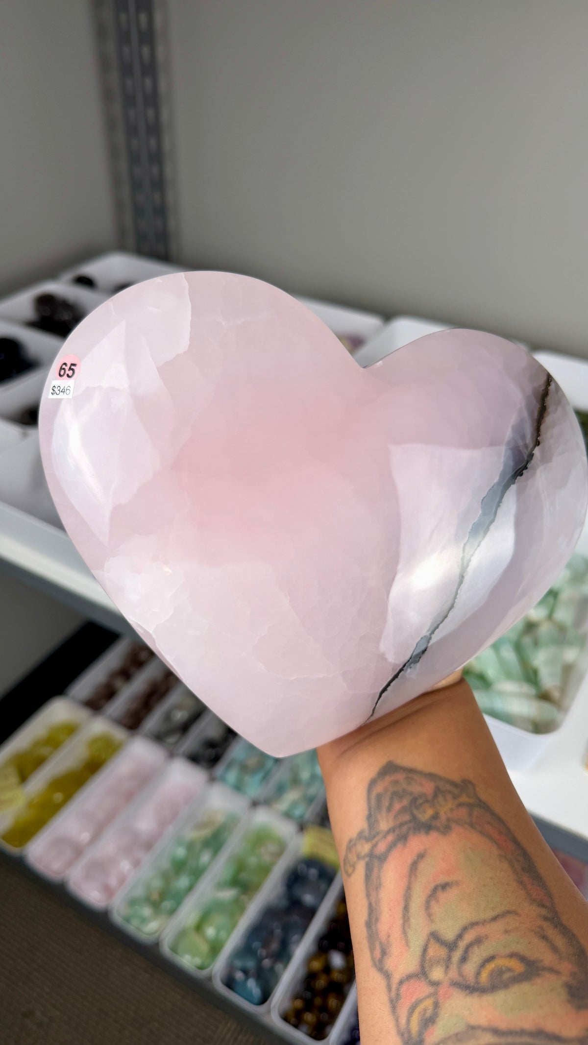Gorgeous XL Smokey Pink Mango Heart (UV Reactive) | Opt 65