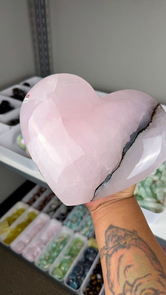 Gorgeous XL Smokey Pink Mangano Heart (UV Reactive) | Opt 65
