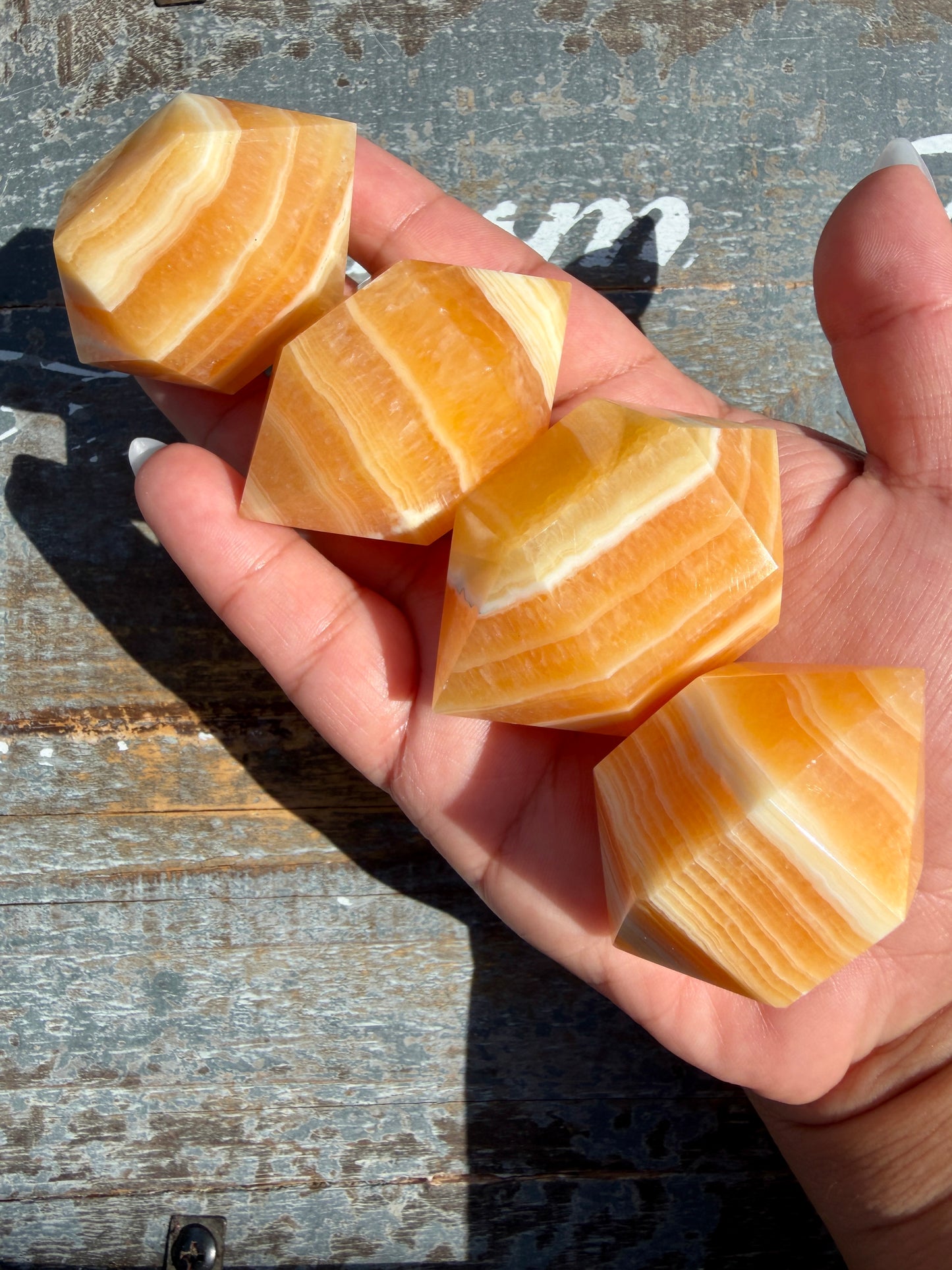 One (1) Banded Honey Calcite Mini Chunky Wand | Intuitively Chosen